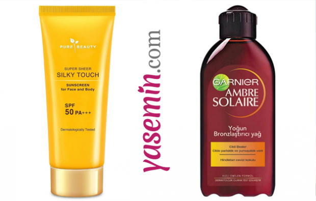 Silky Touch Sunscreen Face Body Spf 50 & Ambre Solaire Intensywnie brązujący olejek do opalania