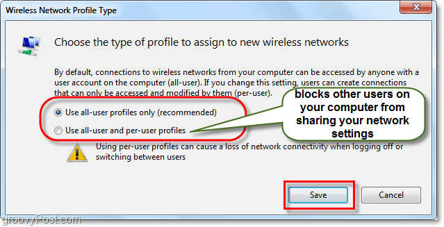 zarządzaj typem profilu sieci Windows 7