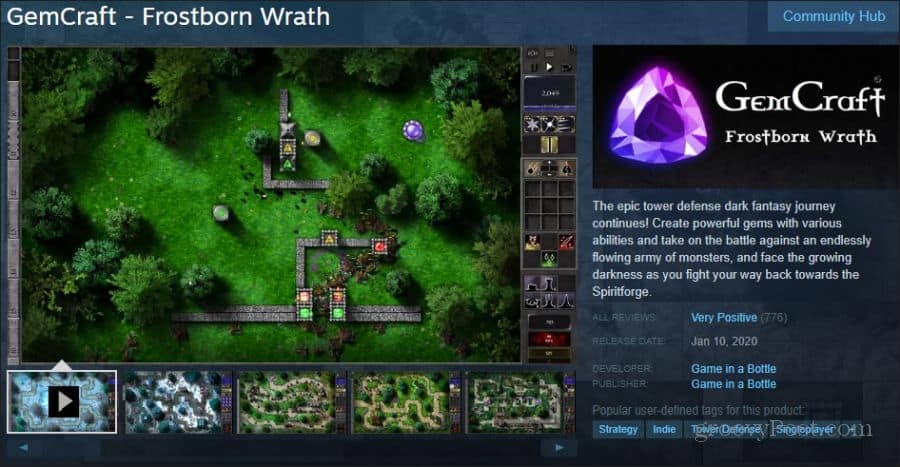 gemcraft game w serwisie Steam