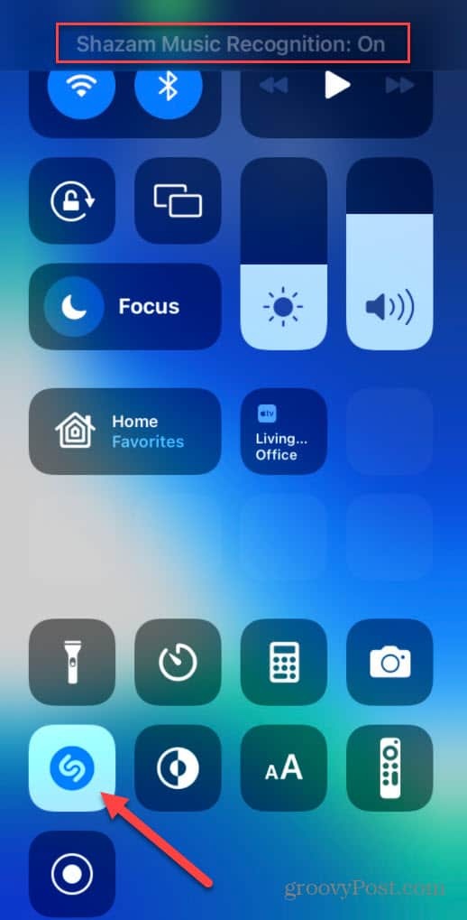 Rozpoznawanie muzyki Shazam włączone