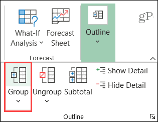 Grupuj kolumny i wiersze w programie Excel w systemie Windows