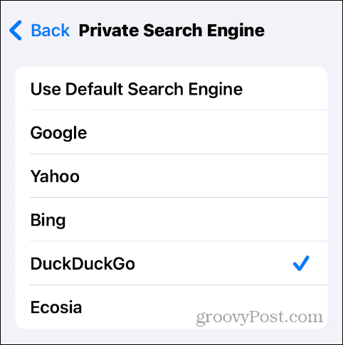Zmień domyślną prywatną wyszukiwarkę 