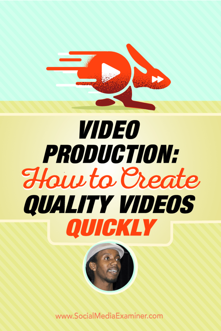 Produkcja wideo: jak szybko tworzyć wysokiej jakości filmy: Social Media Examiner