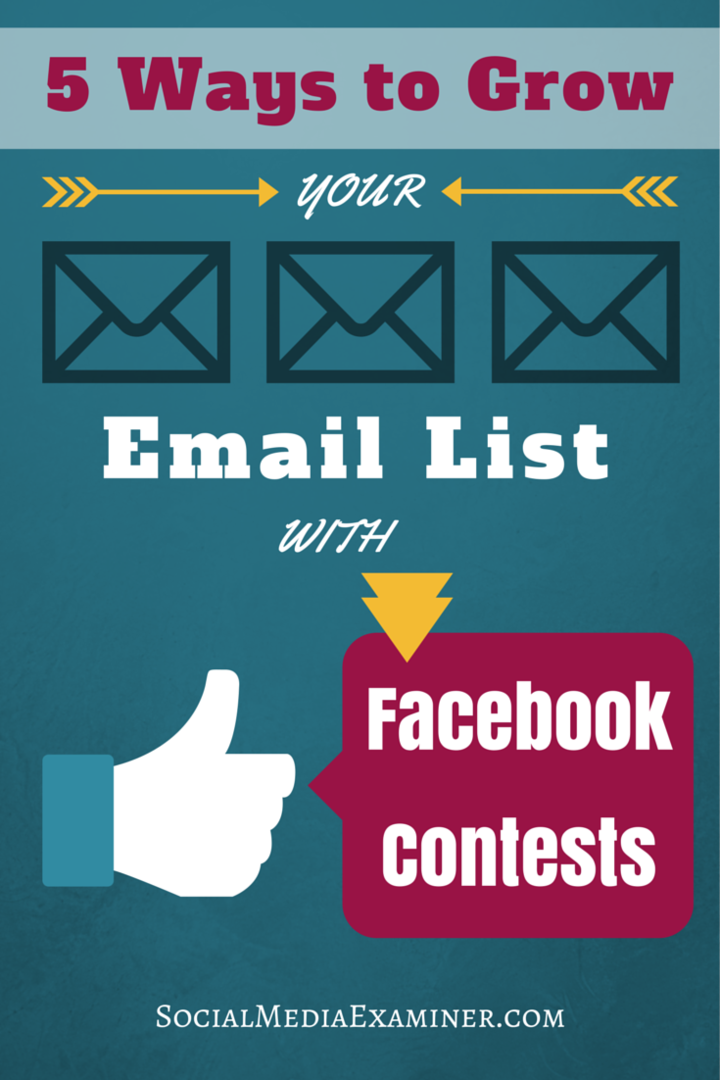 rozwijaj swoją listę e-mailową dzięki konkursom na Facebooku
