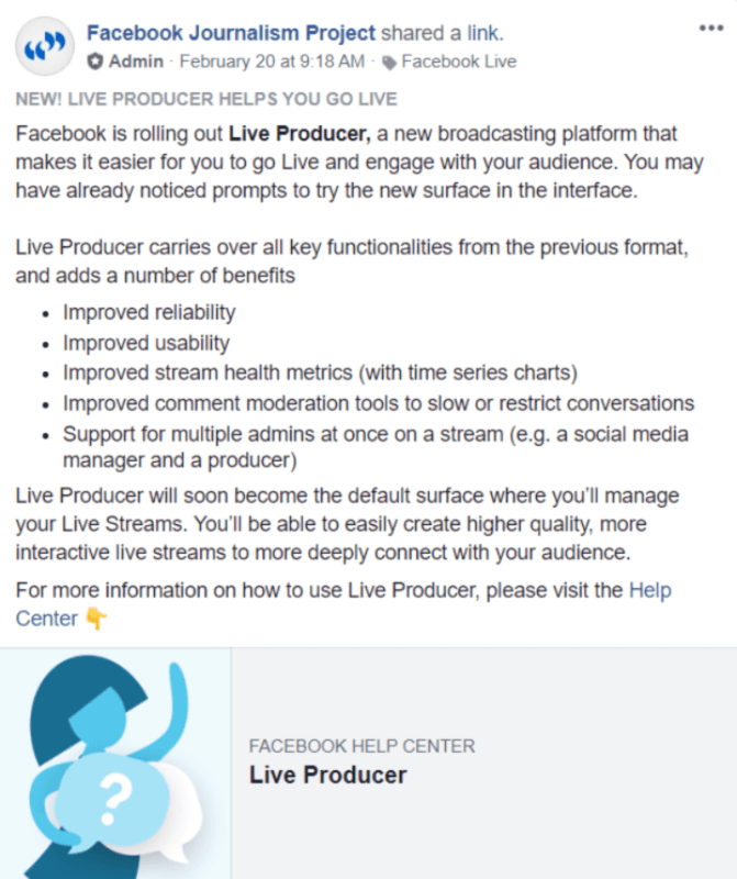 Facebook wprowadza Live Producer i czyni go domyślną powierzchnią do zarządzania transmisjami na żywo.