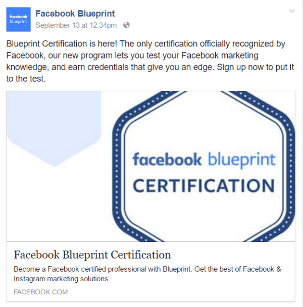certyfikacja planu facebooka