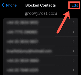 iPhone edytuj zablokowane kontakty
