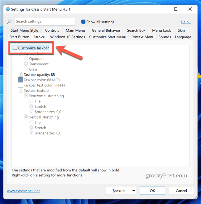 Windows 11 klasyczna powłoka dostosuj pasek zadań