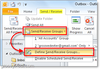 wyślij grupy odbierające w programie Outlook 2010
