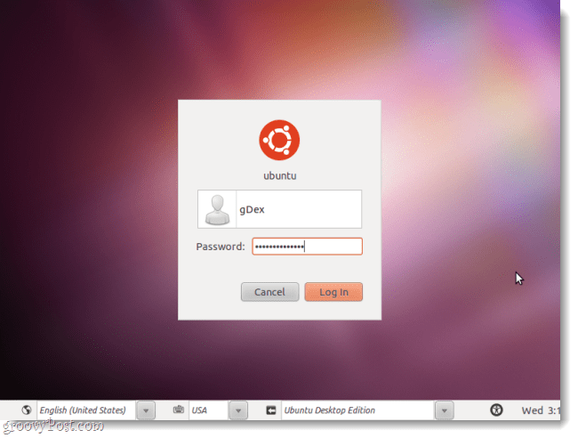 ekran logowania ubuntu