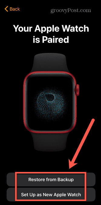 przywracanie zegarka Apple z kopii zapasowej