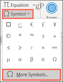 Symbol, więcej symboli w programie Word w systemie Windows