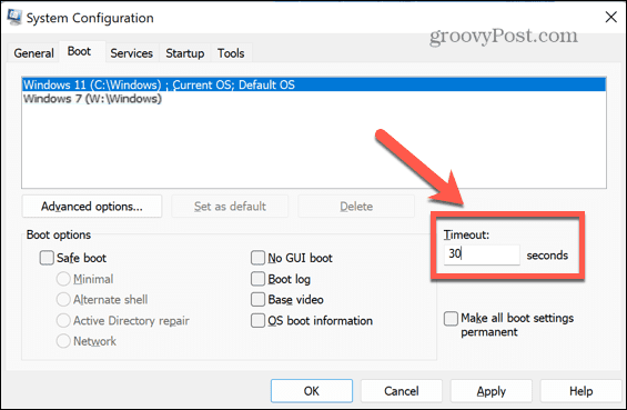 Upłynął limit czasu rozruchu systemu Windows msconfig