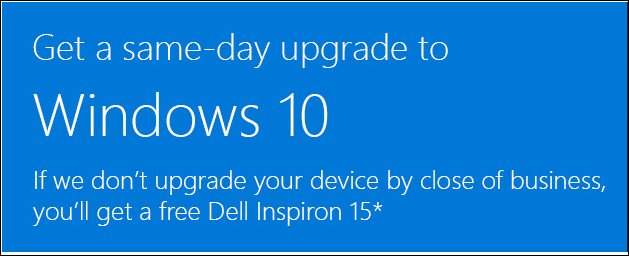 Microsoft oferuje bezpłatny komputer Dell, jeśli nie będzie mógł go uaktualnić do systemu Windows 10 w ciągu 1 dnia