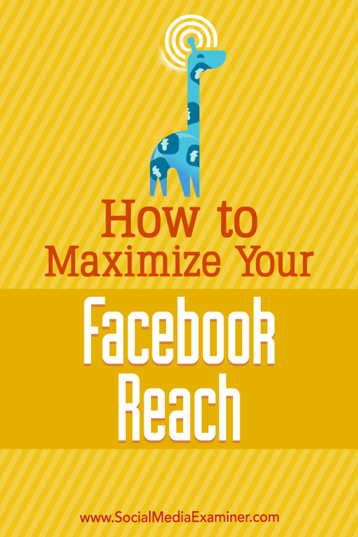 Jak zmaksymalizować swój zasięg na Facebooku: Social Media Examiner