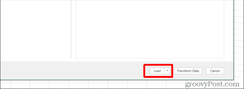 przycisk ładowania programu Excel