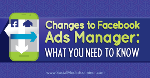 zmiany menedżera reklam na Facebooku