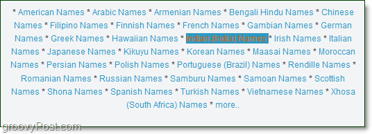 lista indyjskich nazw do wymówienia