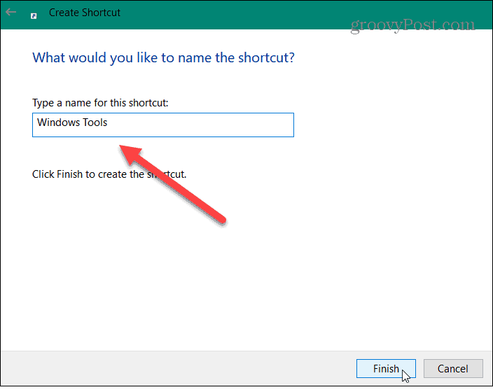 Nazwij skrót do narzędzi systemu Windows