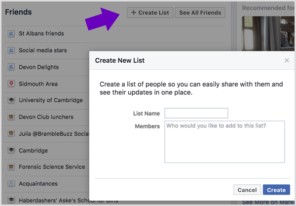 Wpisz nazwę swojej listy znajomych na Facebooku i wybierz, których chcesz dodać.