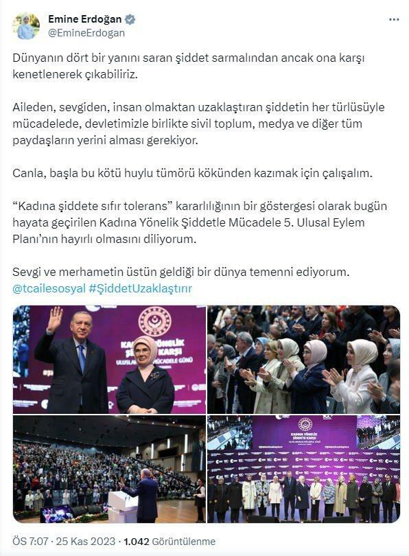 Pierwsza dama Erdoğan opowiada o Dniu przemocy wobec kobiet
