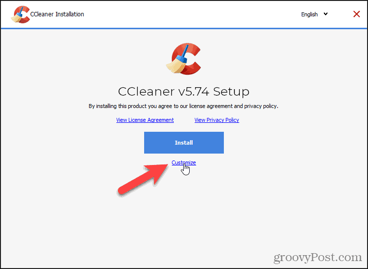 Dostosuj instalację CCleaner