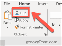 Przycisk Microsoft Word Cut