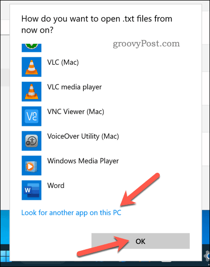 Wybór aplikacji do otwierania typu pliku w systemie Windows 11