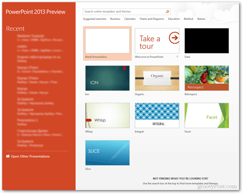 ekran szablonu Home PowerPoint 2013 natychmiastowy temat wyszukiwania do pobrania