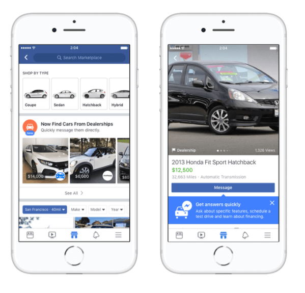Facebook Marketplace współpracuje z liderami branży motoryzacyjnej Edmunds, Cars.com, Auction123 i nie tylko, aby ułatwić kupowanie samochodów w USA.