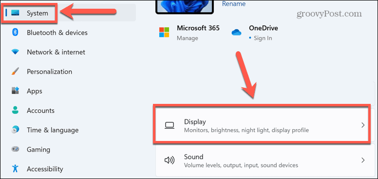 menu wyświetlania systemu Windows 11
