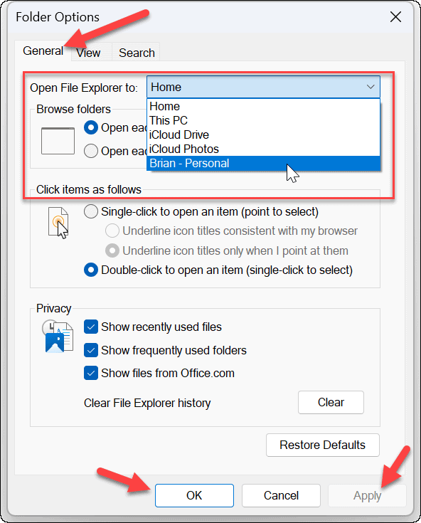Eksplorator plików otwarty na OneDrive 