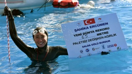 Şahika Ercümen pobiła rekord świata, schodząc na 65 metrów!