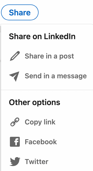 obraz opcji udostępniania LinkedIn