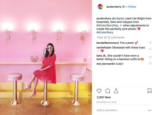 Stwórz historię A Color Story na Instagramie krok 7 pokazującą gotowy post.