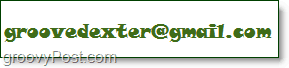 adres e-mail Groovedexter wyświetlany jako obraz, na przykład w celach