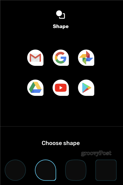 Ikona menu stylu Google Pixel
