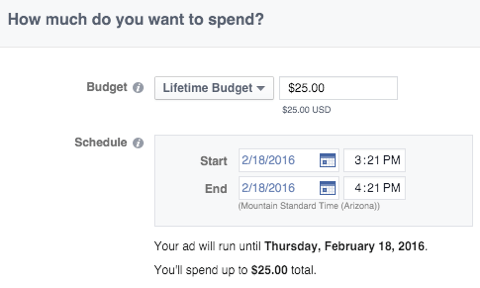 funkcja budżetu reklamowego na Facebooku