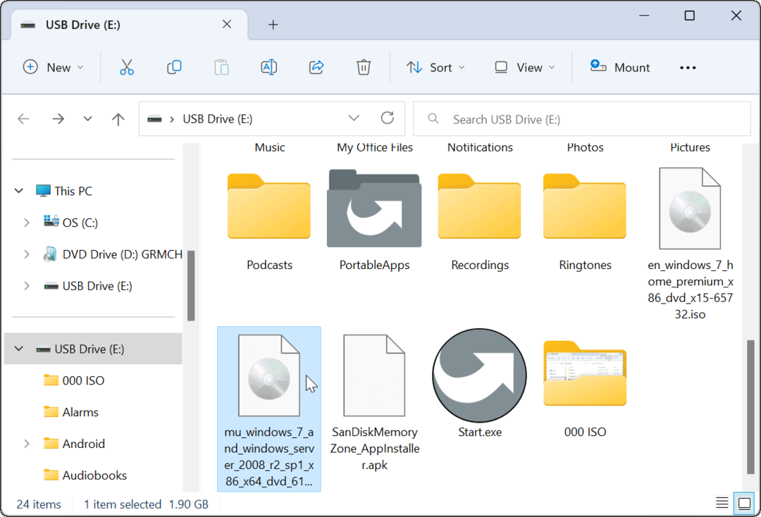 Zamontuj obraz ISO w systemie Windows 11