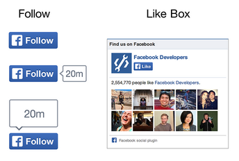 Facebook follow i like box buttons