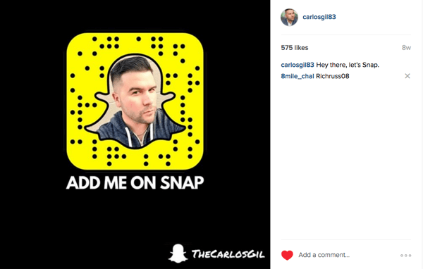 reklama na Instagramie promująca przykład snapchata