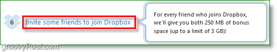 Zrzut ekranu Dropbox - poznaj przestrzeń, zapraszając znajomych