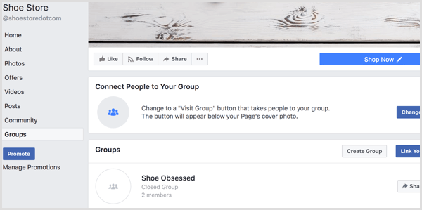 Facebook dodaj zakładkę Grupy
