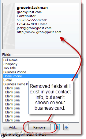 Dostosuj pola w programie Outlook 2010 vCard