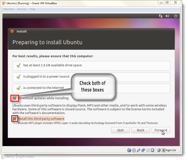 pobierz aktualizacje i zainstaluj oprogramowanie innej firmy podczas instalacji ubuntu
