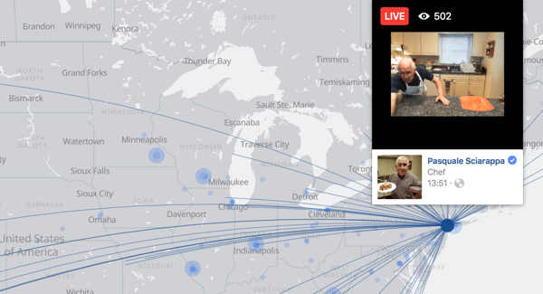 Mapa Facebook Live ułatwia użytkownikom znajdowanie transmisji wideo na żywo na całym świecie.