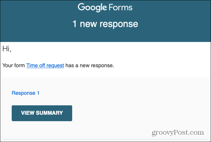 Alert e-mail z odpowiedziami z Formularzy Google