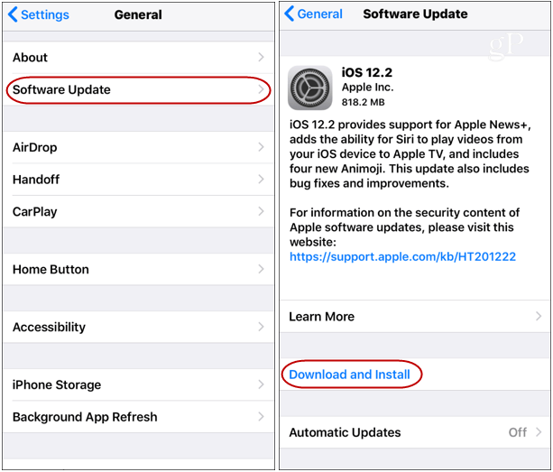 Aktualizacja iOS 12.2