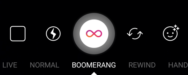 Funkcja Boomerang zamieni serię zdjęć w zapętlony film.