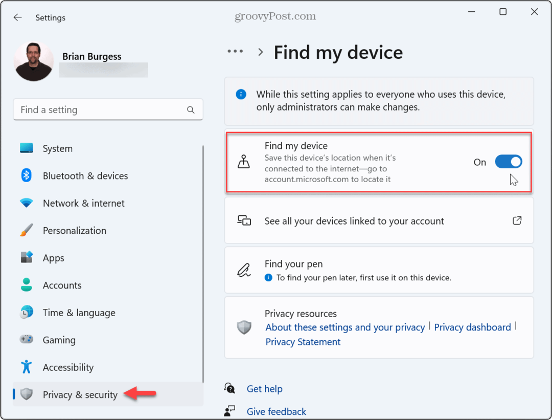 Jak włączyć funkcję Znajdź moje urządzenie w systemie Windows 11